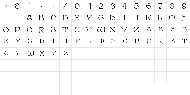 NoveauSCapsSSK Regular  glyph index