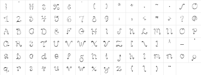 CK Swirl Regular  glyph index