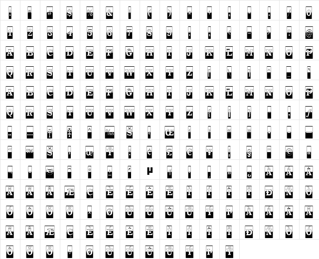 a_TrianglerCmB&W Regular  glyph index
