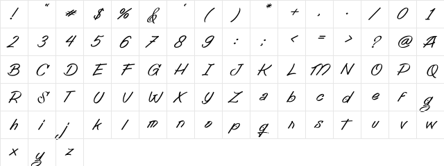 Tendencies Regular  glyph index