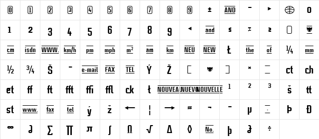 CaseStudyNoOne LT Heavy  glyph index