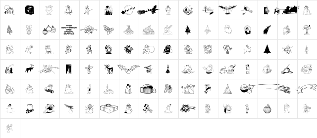 4YEOXMAS Regular  glyph index