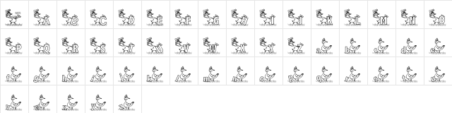 KG DUCKS2 Regular  glyph index