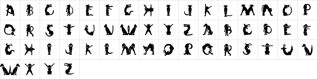Scrap Cat n Dog Regular  glyph index