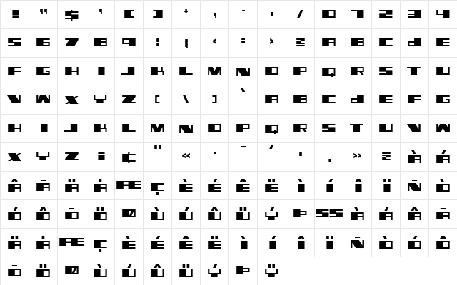 LTKiller Medium  glyph index