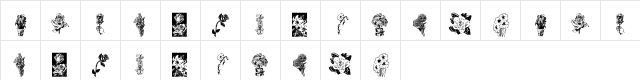 KR Beautiful Flowers Regular  glyph index