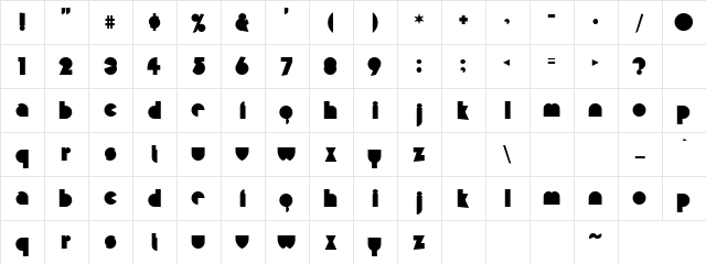 Power Vision Regular  glyph index