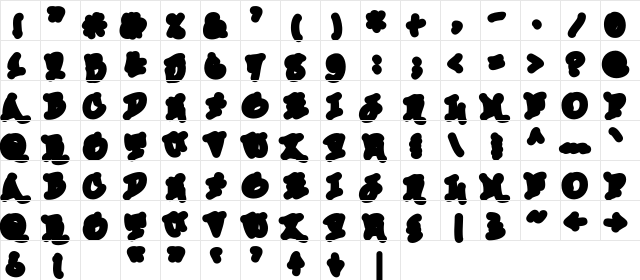 Urban Scrawl Down Regular  glyph index