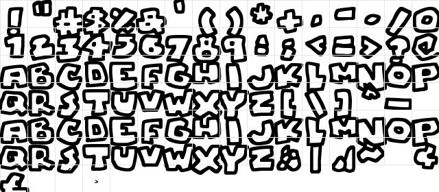 Chunky Boulder Outlines Regular  glyph index