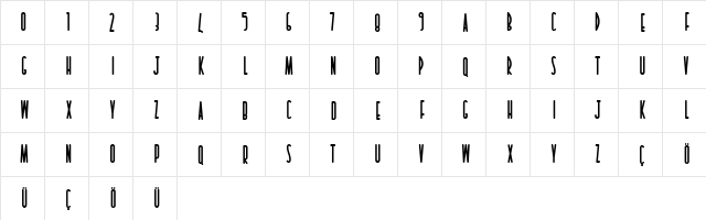 Bodrum Regular  glyph index