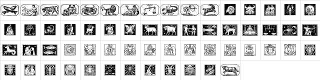 Zodiac98 Regular  glyph index