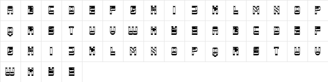 Service Regular  glyph index