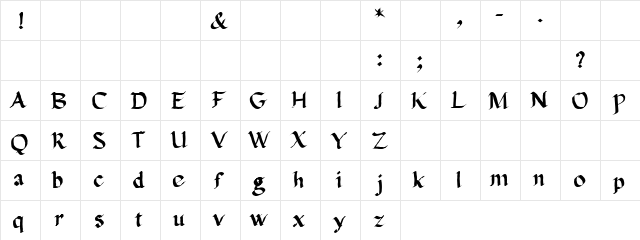 Subim Hewar Regular  glyph index