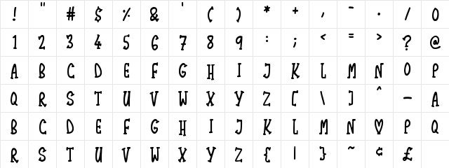 Lovely Serifs Regular  glyph index