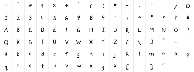PC Kimmi Regular  glyph index