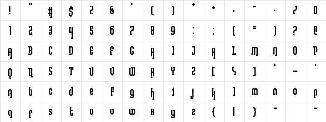 Lullaby Weight Regular  glyph index