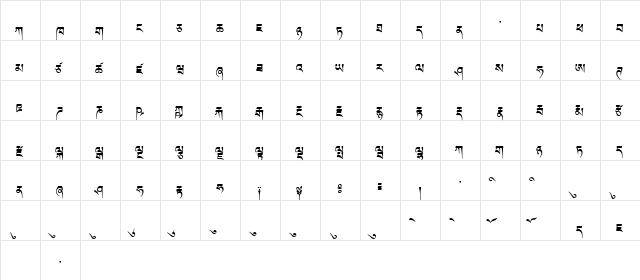 TibetanMachineWeb Regular  glyph index