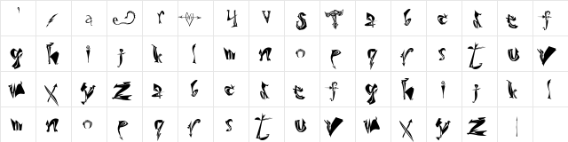 UckNPretty Regular  glyph index