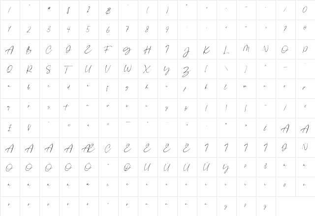 Crimson Foam Regular  glyph index