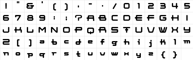 Cootnew Bold  glyph index