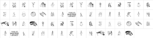 Lucas characters Regular  glyph index