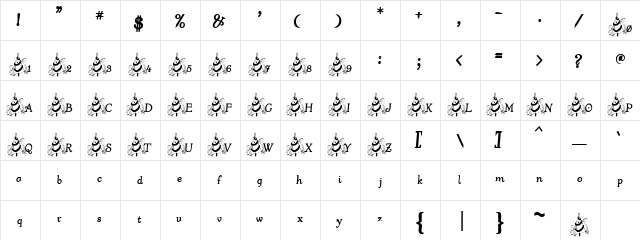 FrogChristmasTree Regular  glyph index