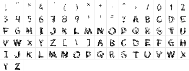 Scratch my back Regular  glyph index