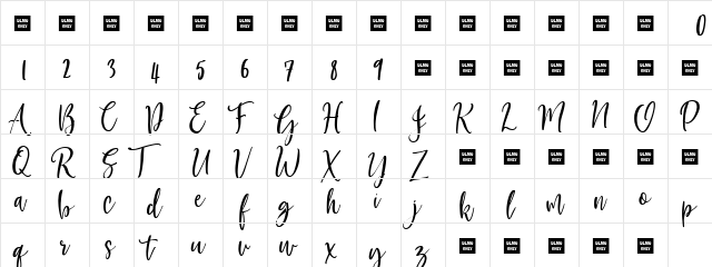 American Beauty Demo Regular  glyph index