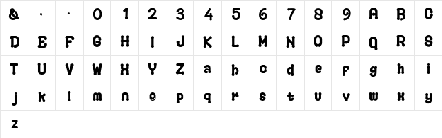 PLAYGROUND Regular  glyph index