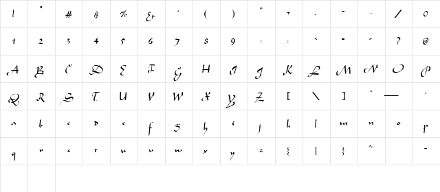 Arabian Regular  glyph index