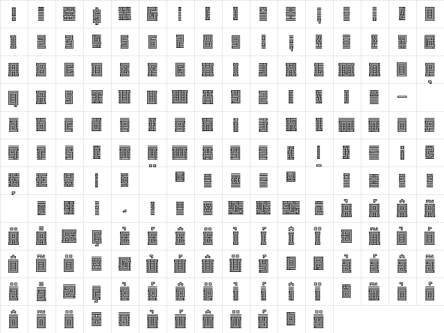 Archian Initial  glyph index