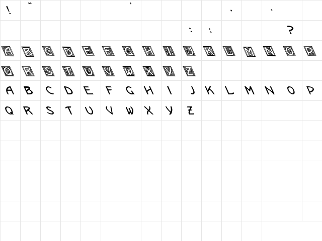 Kramer vs. Leftie Regular  glyph index