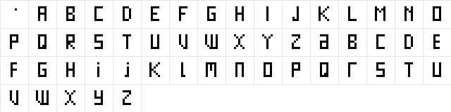 WLM Boring Old Teletext UC Regular  glyph index