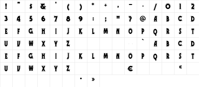 TelegraphLine Regular  glyph index