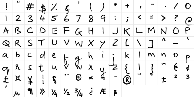 FG Torleif Regular  glyph index