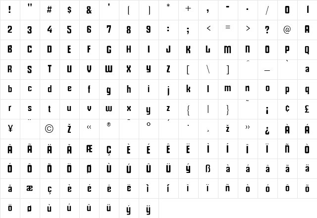 OthelloFill Regular  glyph index