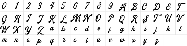 The Blendhes  Demo Version Regular  glyph index