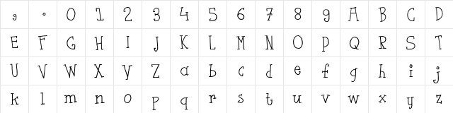 flutSaus Regular  glyph index