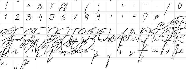 Angers Script Regular  glyph index