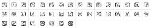 WoodcuttedCaps Regular  glyph index