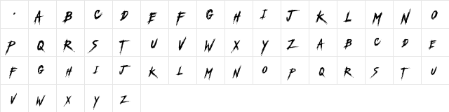 Another America Regular  glyph index