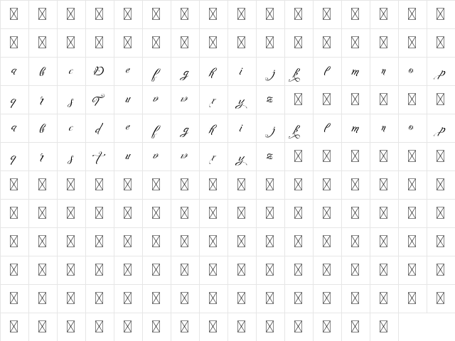 Tiptak Demo  glyph index