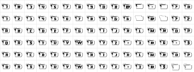 Eyes Only Outline Wavy Outline  glyph index