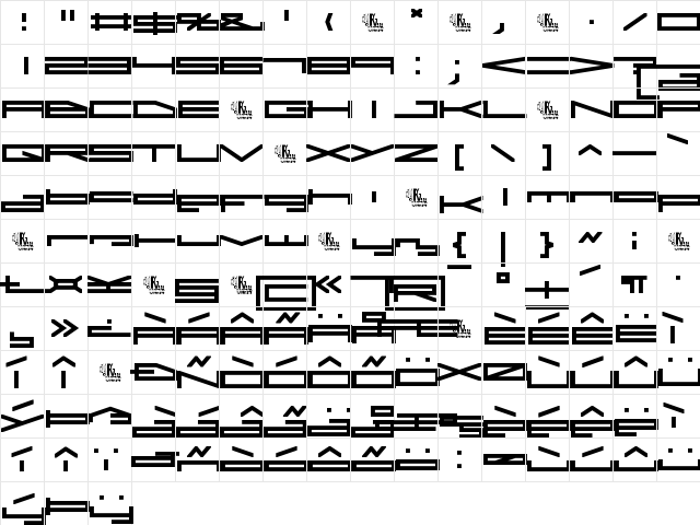 A.I. Rebellion Regular  glyph index
