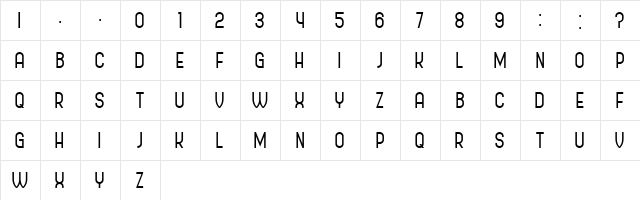 Policemen Regular  glyph index