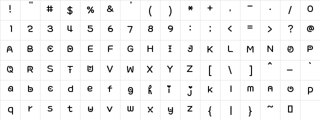 Wake Up Honey Regular  glyph index