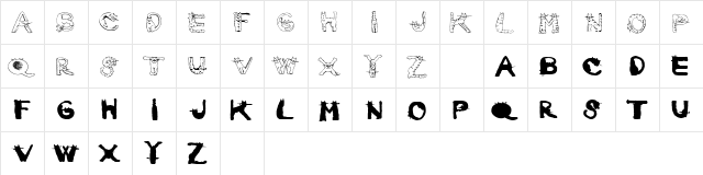 CarrieCattSH Regular  glyph index