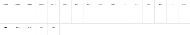 MorseCode Regular  glyph index