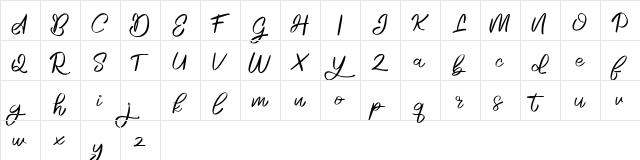 Rosela FREE Regular  glyph index