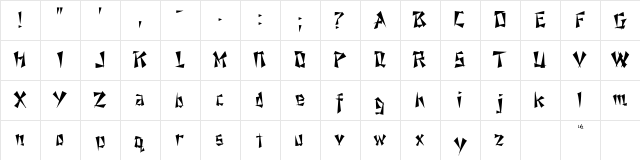NixonInChina Normal  glyph index